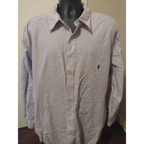 Ralph Lauren Other - Ralph Lauren Classic Fit Long Sleeve 3XB Big Button Shirt White Red Blue Check